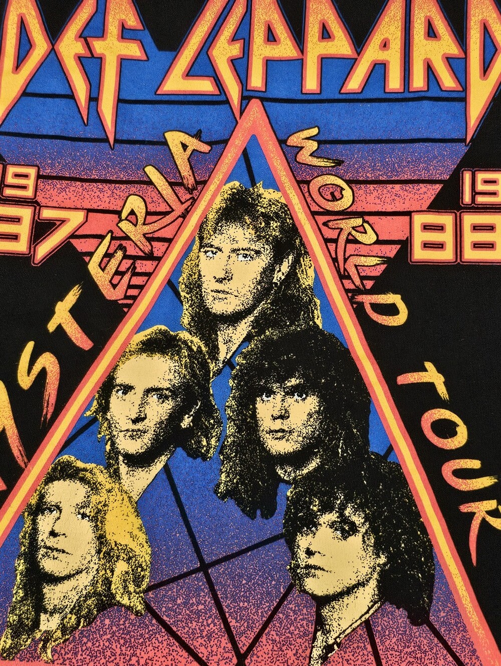 Def Leppard Hysteria World Tour 1987-1988 T-shirt Mens Large Graphic Print Black - Picture 6 of 7
